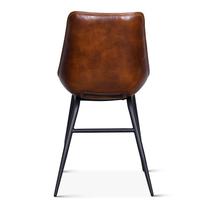 World Interiors - Brisbane Stanley Leather Dining Chair in Antique Whiskey