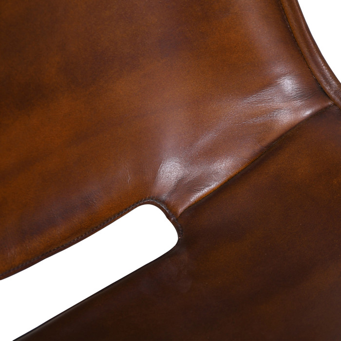 World Interiors - Brisbane Stanley Leather Dining Chair in Antique Whiskey