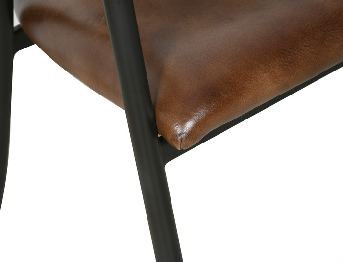 World Interiors - Brisbane Halstead Dining Chair in Chestnut Leather
