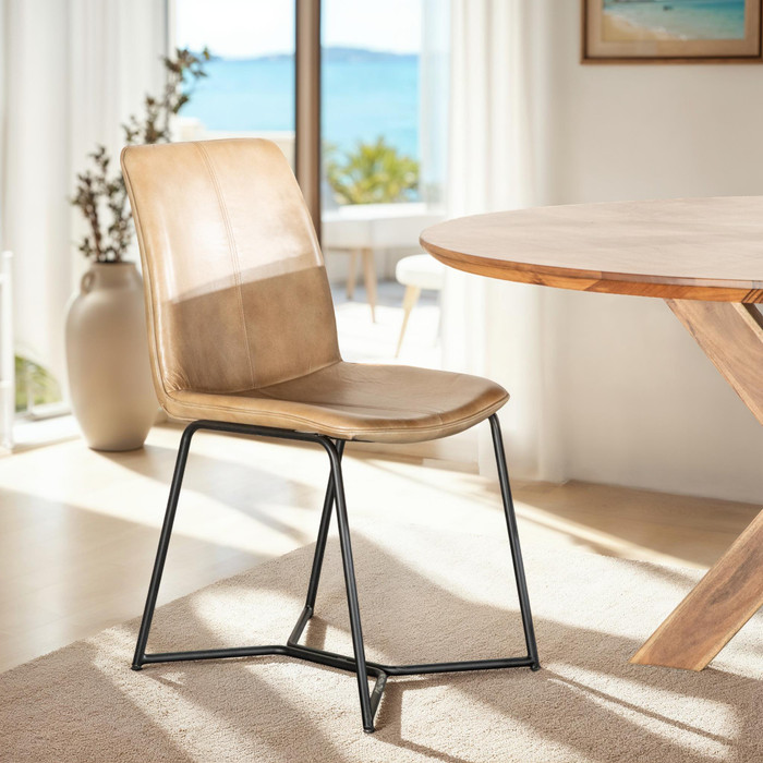 World Interiors - Brisbane Morgan Dining Chair in Hand Washed Taupe