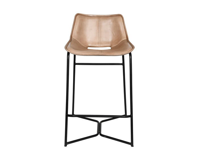 World Interiors - Brisbane Stanley Counter Chair in Antique Ivory Leather