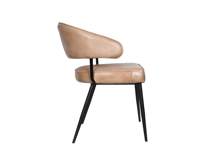 World Interiors - Brisbane Dover Armchair in Antique Ivory Leather