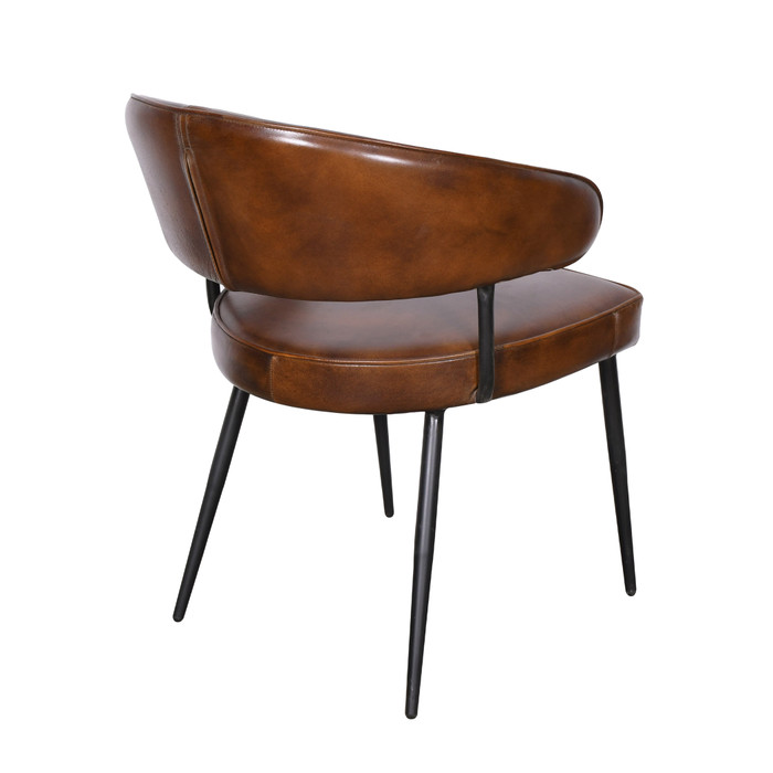 World Interiors - Brisbane Dover Armchair in Washed Chestnut Leather