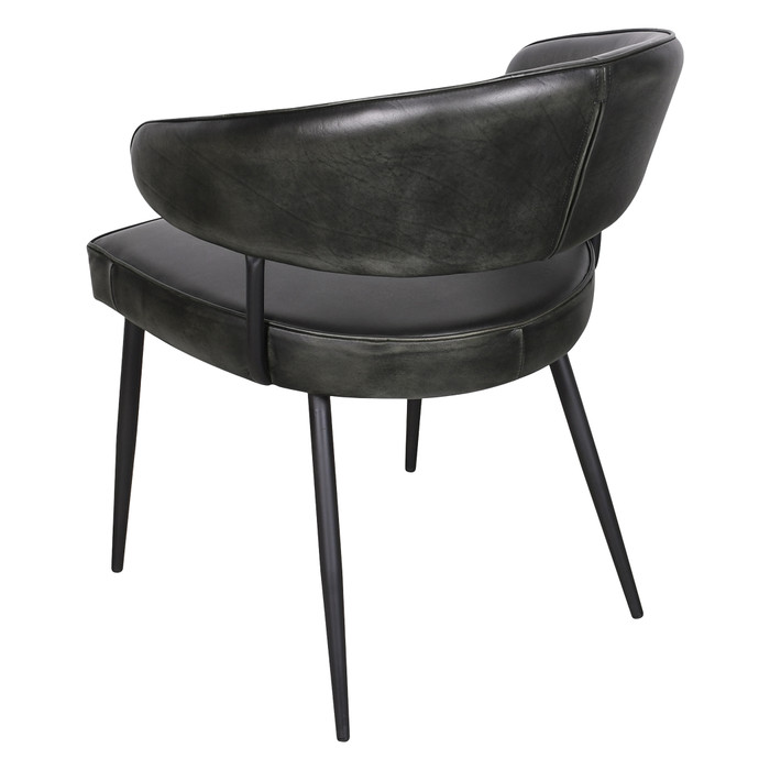 World Interiors - Brisbane Dover 23" Armchair in Weathered Black Leather
