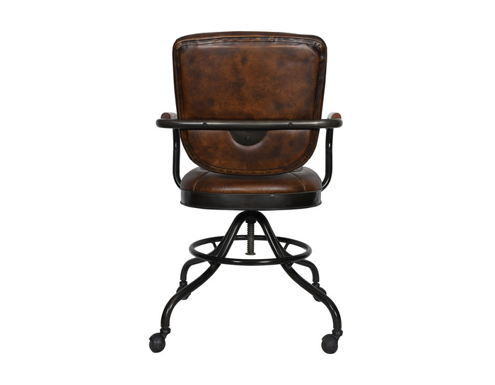 World Interiors - Brisbane Oden Desk Chair in Antique Whiskey Leather