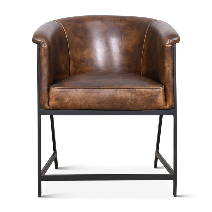 World Interiors - Brisbane Polo Armchair in Antique Whiskey Leather