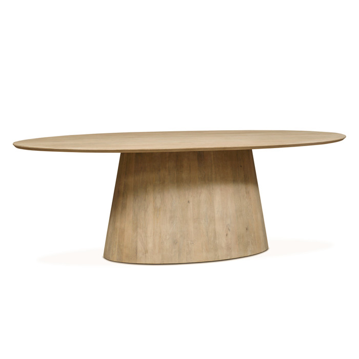 World Interiors - Calabasas 86" Oval Dining Table in Natural White Finish