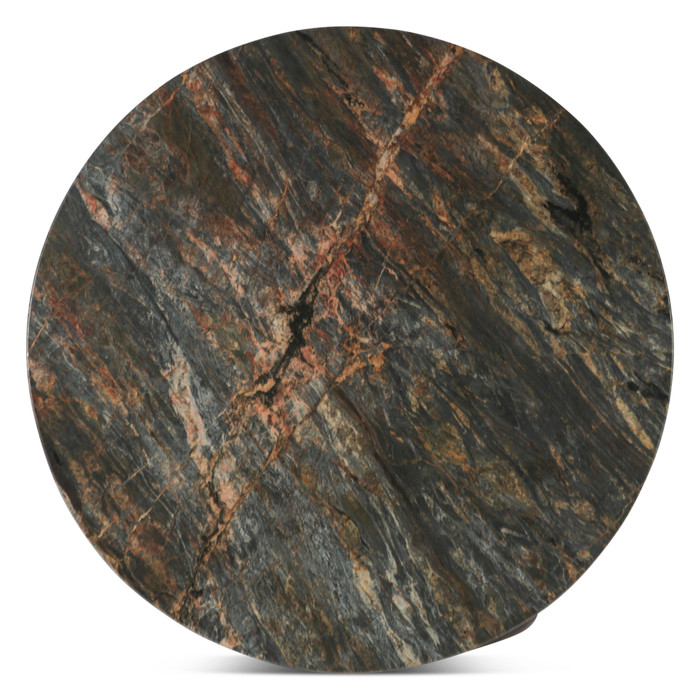 World Interiors - Caldera Coffee Table with Lava Marble and Dark Oak Base