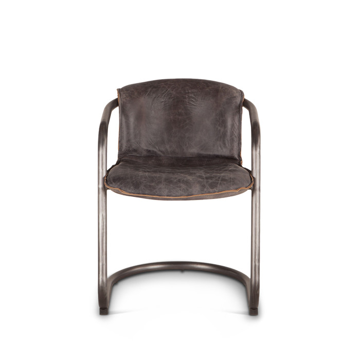 World Interiors - Chiavari Leather Dining Chair in Antique Ebony