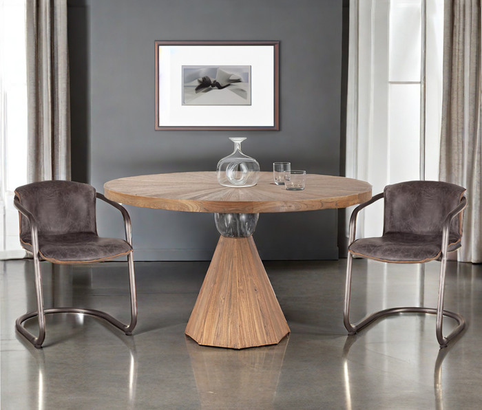 World Interiors - Chiavari Leather Dining Chair in Antique Ebony