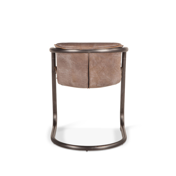 World Interiors - Chiavari Dining Chairs in Jet Brown Leather and Steel