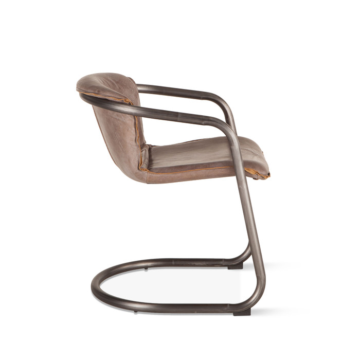 World Interiors - Chiavari Dining Chairs in Jet Brown Leather and Steel