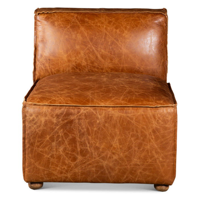World Interiors - Chiavari Loft 112" Sectional Sofa in Cocoa Brown Leather