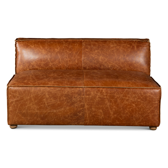 World Interiors - Chiavari Loft 112" Sectional Sofa in Cocoa Brown Leather