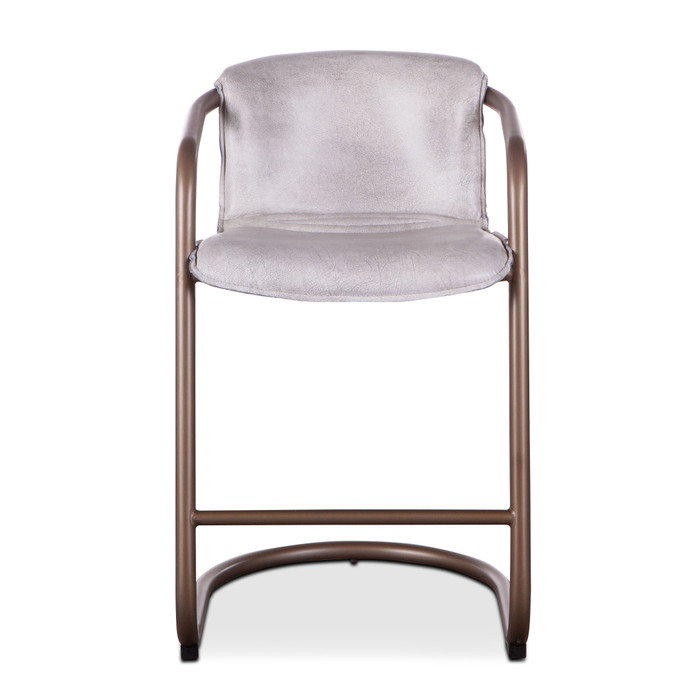 World Interiors - Chiavari Leather Counter Chair in Vintage White