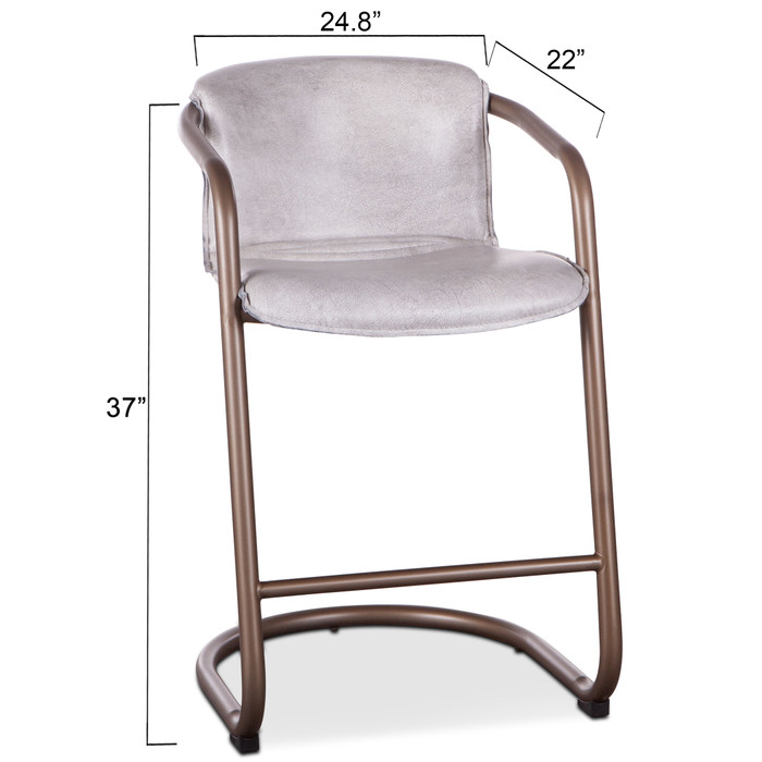 World Interiors - Chiavari Leather Counter Chair in Vintage White