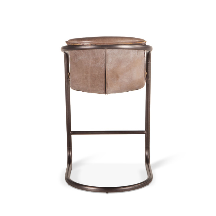 World Interiors - Chiavari Leather Counter Chair in Jet Brown