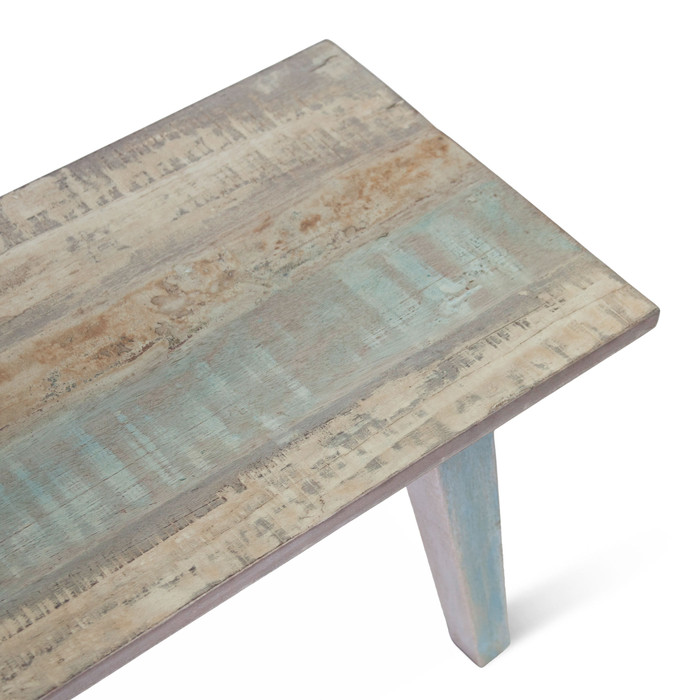 World Interiors - Cordoba 48" Bench in Reclaimed Wood with Vintage Teal Finish