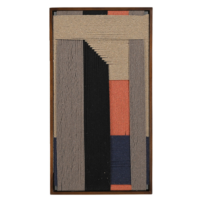 World Interiors - Delmar Woven Framed Art, Orange