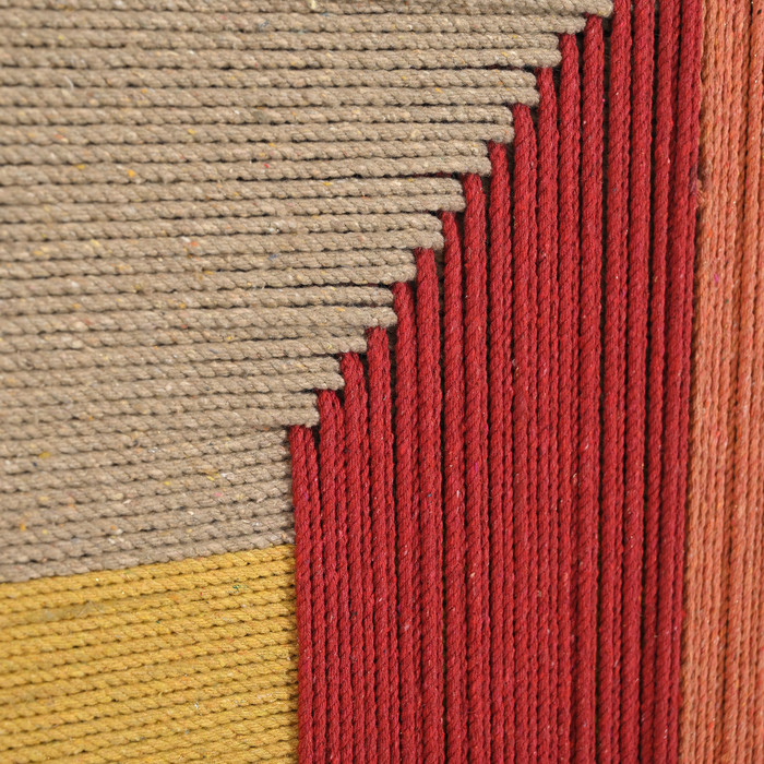 World Interiors - Delmar Woven Framed Art, Red