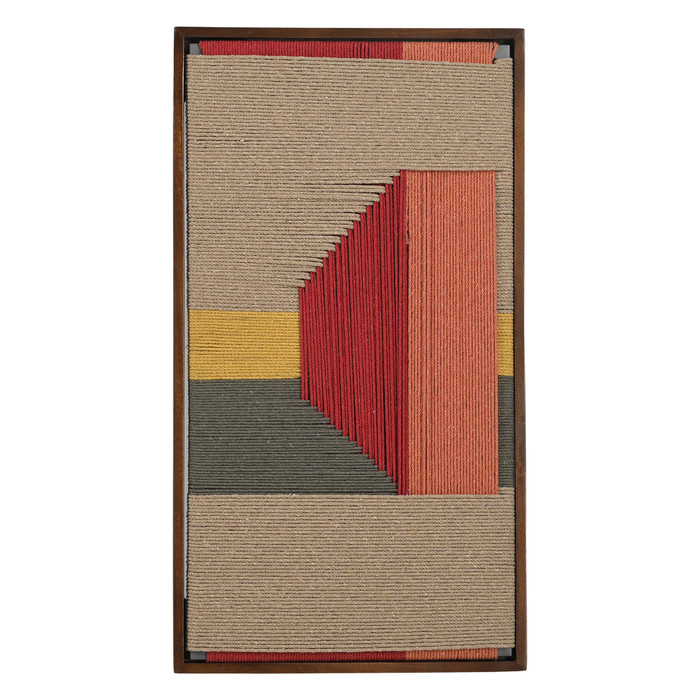 World Interiors - Delmar Woven Framed Art, Red
