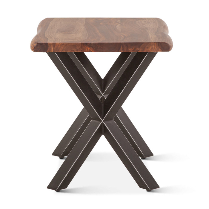 World Interiors - Elliston 26" Side Table in Sheesham and Matte Black Iron