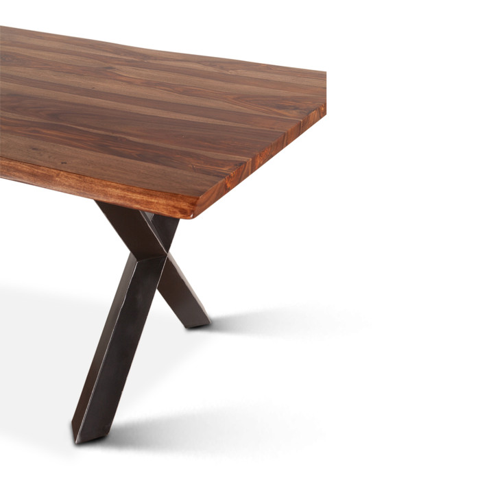 World Interiors - Elliston 80" Dining Table in Sheesham and Matte Black Iron