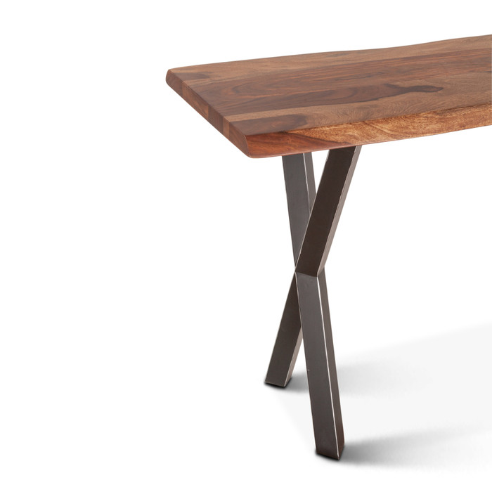 World Interiors - Elliston 58" Console Table in Sheesham and Matte Black Iron