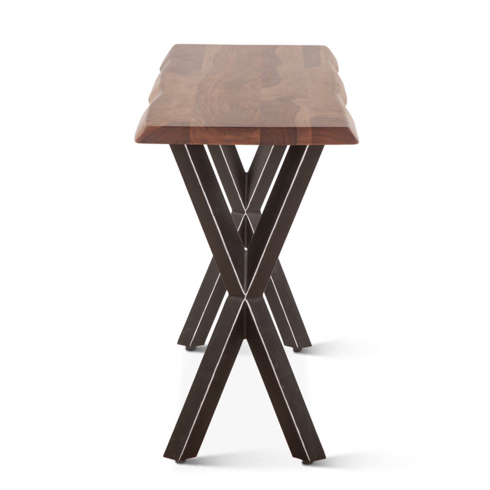 World Interiors - Elliston 58" Console Table in Sheesham and Matte Black Iron