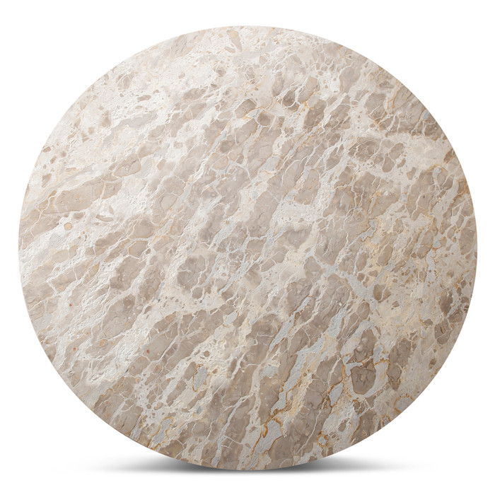 World Interiors - Fargo 54" Dining Table in Capri Beige Marble with Mango Wood Base