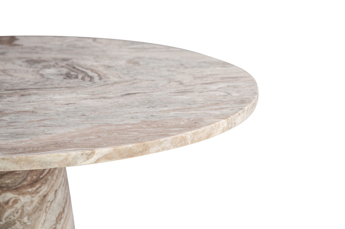 World Interiors - Giza 48" Round Dining Table in Brown Toronto Marble