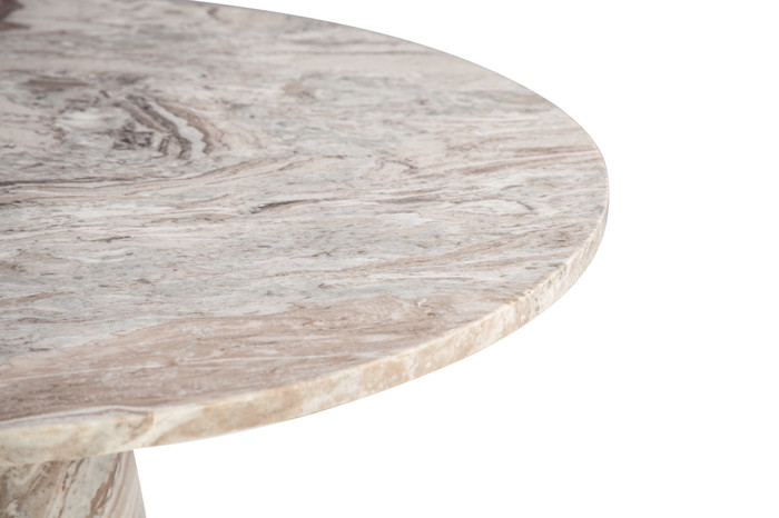 World Interiors - Giza 48" Round Dining Table in Brown Toronto Marble