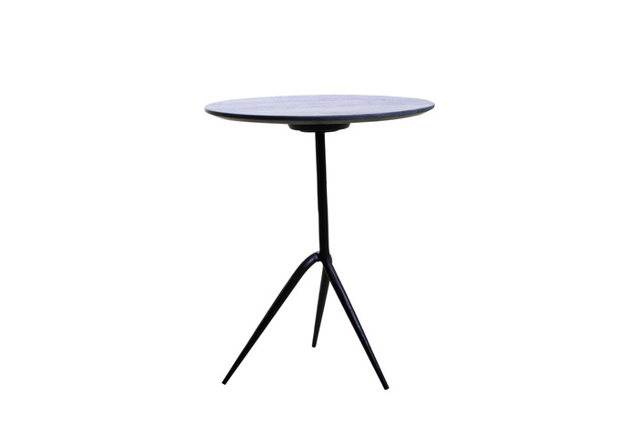 World Interiors - Glacier 18" Accent Table with Lava Marble