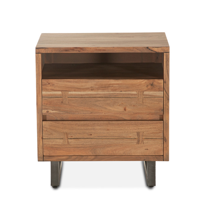 World Interiors - Glenwood Nightstand in Smoked Acacia