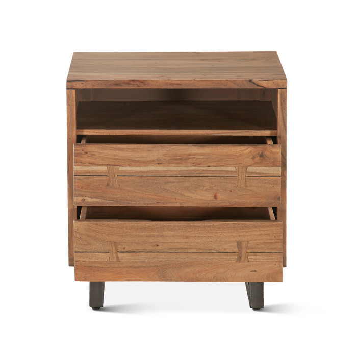 World Interiors - Glenwood Nightstand in Smoked Acacia