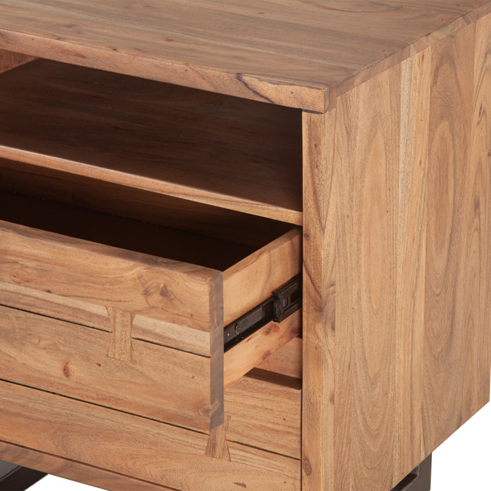 World Interiors - Glenwood Nightstand in Smoked Acacia