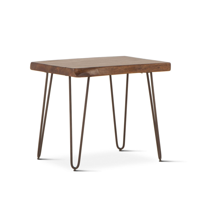 World Interiors - Grandby 26" Side Table in Acacia with Walnut Finish