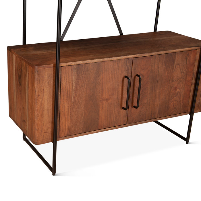World Interiors - Halden Tall Bookshelf in Pecan Brown