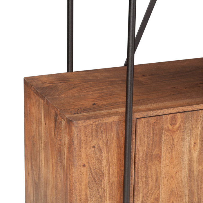 World Interiors - Halden Wide Bookshelf in Pecan Brown