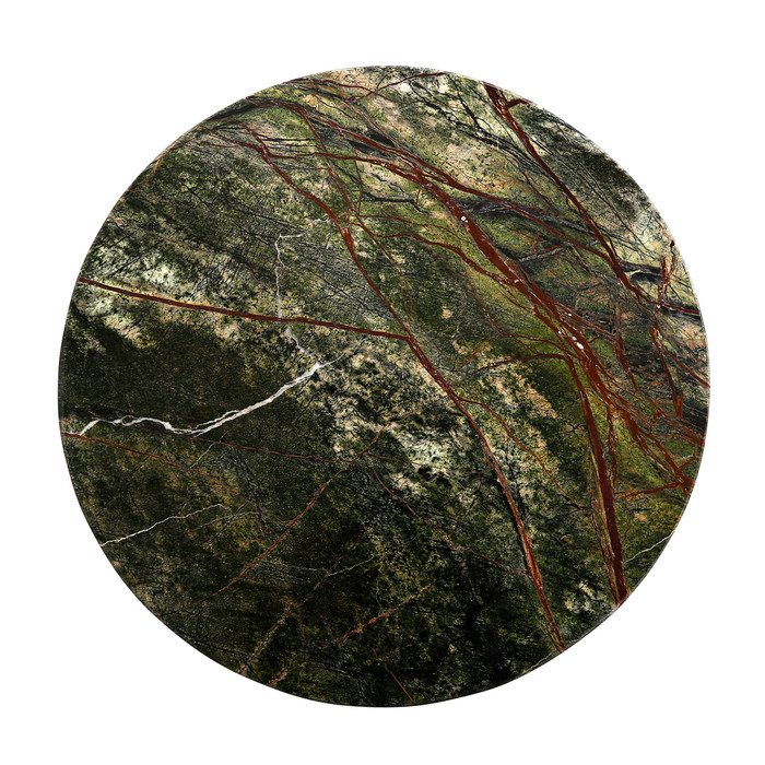 World Interiors - Harbor 18" Tall Side Table in Green Bidasar Marble