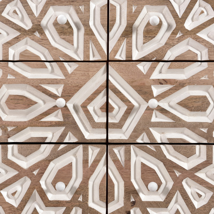 World Interiors - Haveli Dresser 61in Carved, Natural White