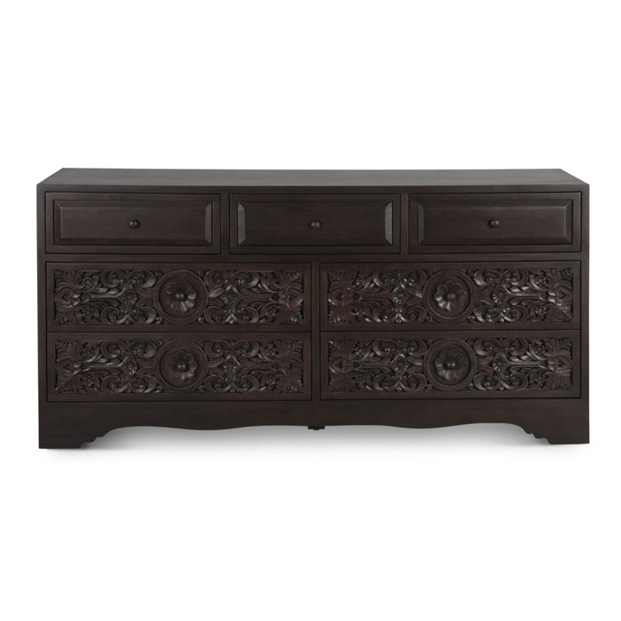 World Interiors - Haveli 71" Dresser with Plinth Base in Vintage Brown