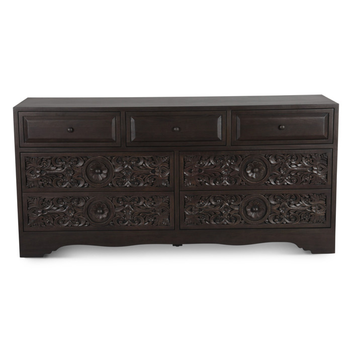 World Interiors - Haveli 71" Dresser with Plinth Base in Vintage Brown