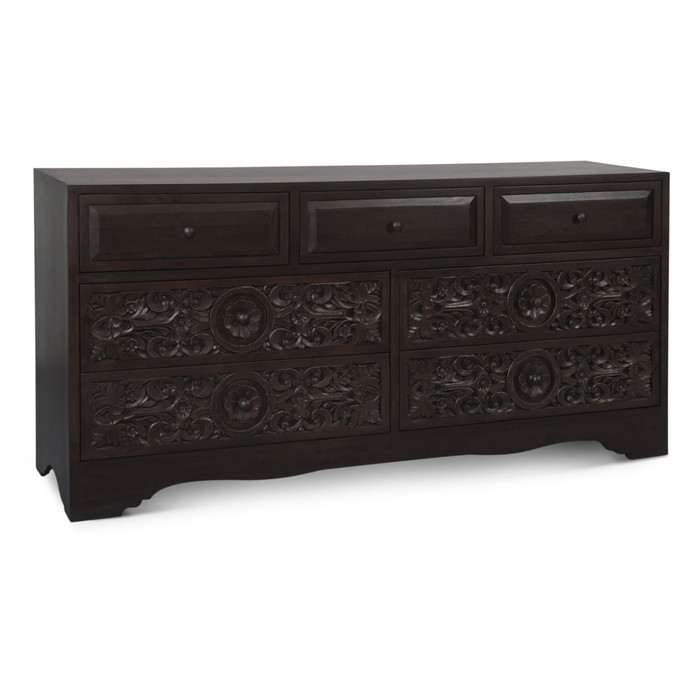 World Interiors - Haveli 71" Dresser with Plinth Base in Vintage Brown