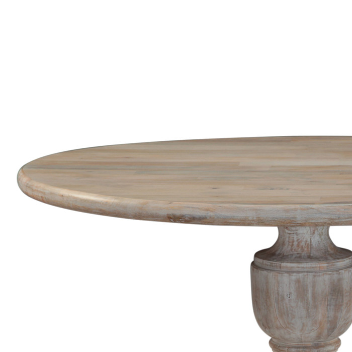 World Interiors - Haveli 60" Round Dining Table in Heirloom White