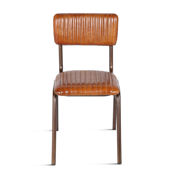 World Interiors - Hudson Dining Chair in Ribbed Leather