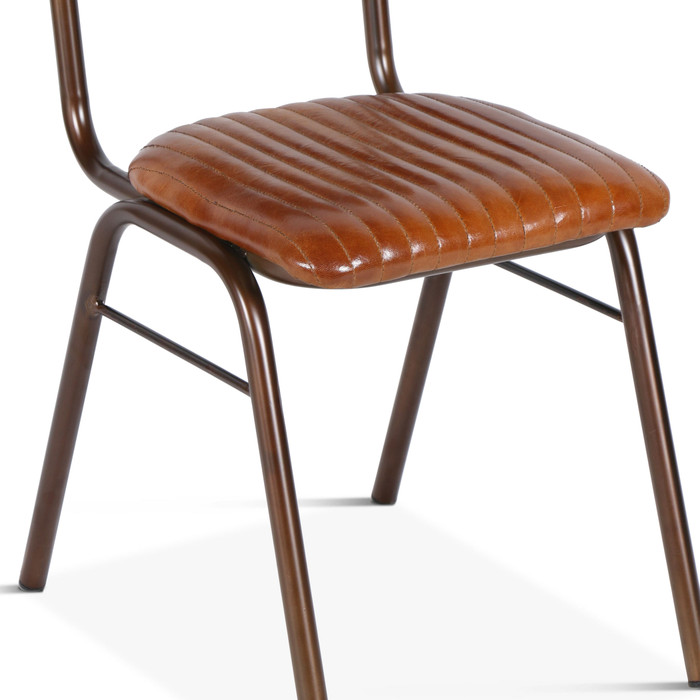 World Interiors - Hudson Dining Chair in Ribbed Leather