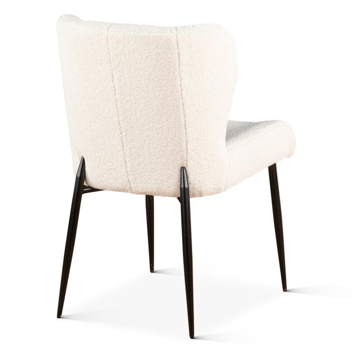 World Interiors - Isabella 20" White Boucle Dining Chair