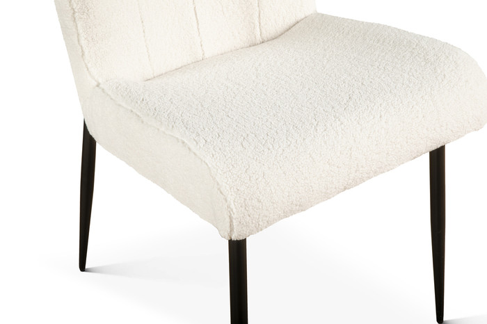 World Interiors - Isabella 20" White Boucle Dining Chair