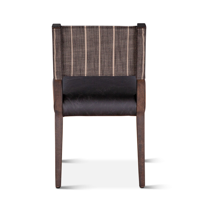 World Interiors - Lila Dining Chair in Black Leather and Linen